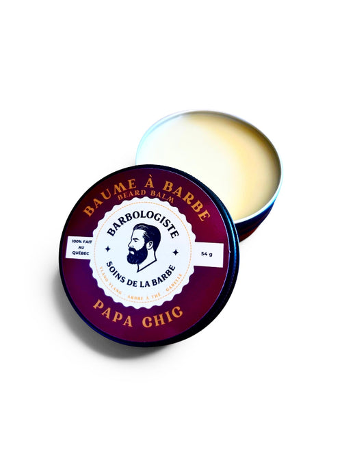 Baume à barbe Papa Chic - baume premium naturel pour barbe au Québec - Le Barbologiste